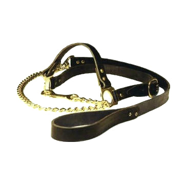 Producten keuringshalster met ketting zwart leer kalf