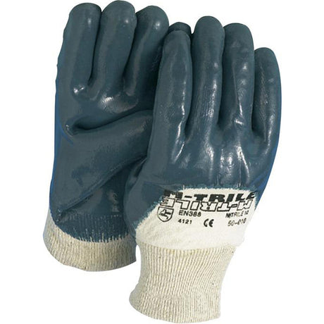 Producten handschoen blauw nbr tricot boord