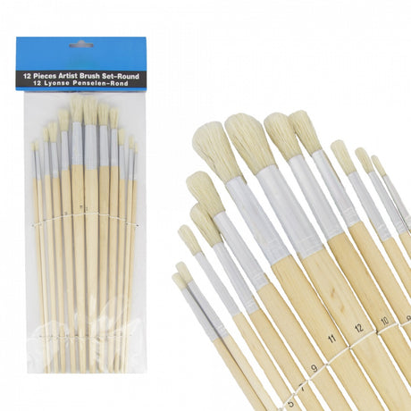 Producten schilders penseelset rond 12 delig