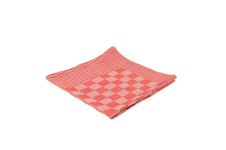 Producten theedoek blok 65x65cm rood 6 stuks