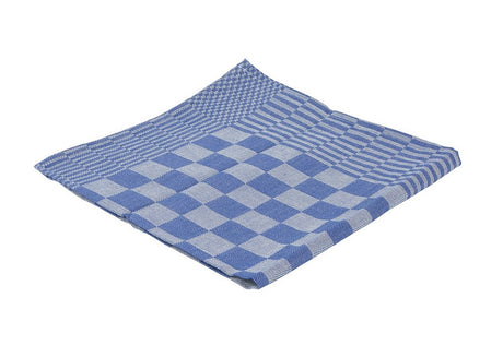 Producten theedoek blok 65x65cm blauw 6 stuks