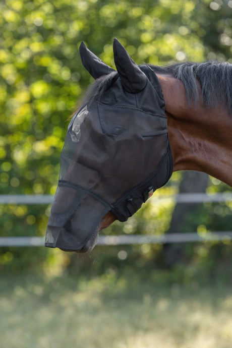 Producten vliegenmasker met oor en neus bescherming pony