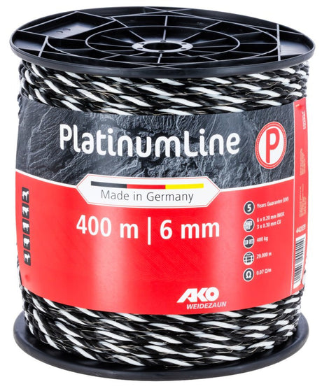 Ako producten platinumline afrasteringskoord 6mm 400m witzwart