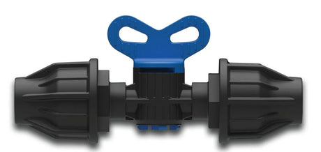 Producten plugkraan pp 16mm lock 4bar zwartblauw vbevloeiingsslang