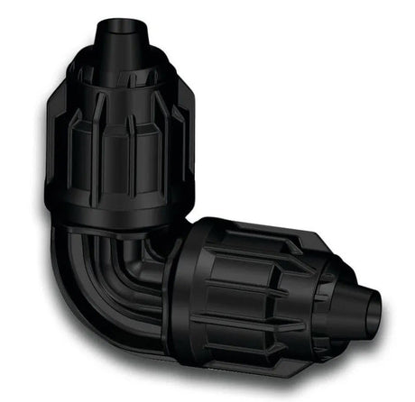 Producten knie 90 pp 16 mm quick joint 6bar zwart v bevloeiingsslang