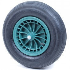 Producten wiel 4 00x8 2ply band kunststof velg groen as 13cm mm