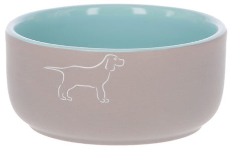 Producten voederbak ceramic grijs turquoise 500ml