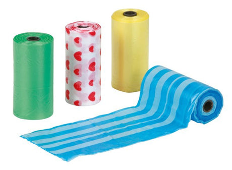 Producten hondenpoepzakjes gekleurd 4x20st plastic