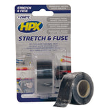 Hpx producten stretchfuse reparatietape silicone zwart 25mm x 3m