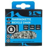 M-Wave Ketting 1 2 x 3 32 inch 116 schakels 6 7 8S zilver