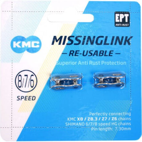 KMC missingLink 7 8R EPT fietsslot 7,3mm zilver