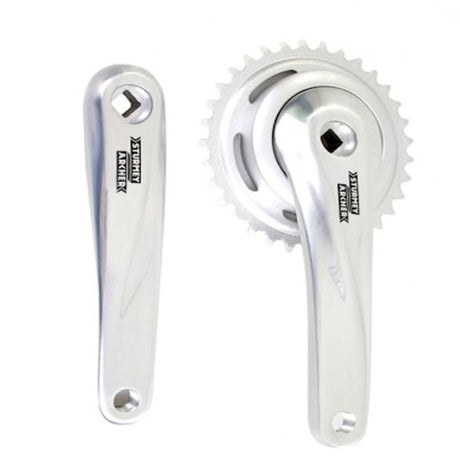 SunRace crankstel 33T, cranklengte 170mm. zilver, aluminium, spieloos