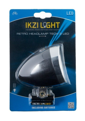 Koplamp Retro LED Zwart Batterij