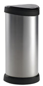 Curver decobin touch bin 40 liter zilver zwart 28x35xh68cm