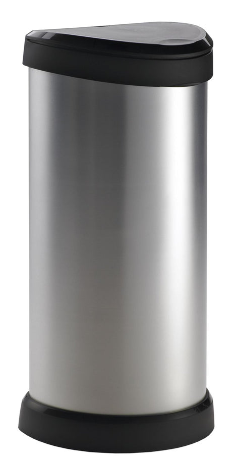 Curver decobin push prullenbak - 40 liter - metallic - recycled kunststof