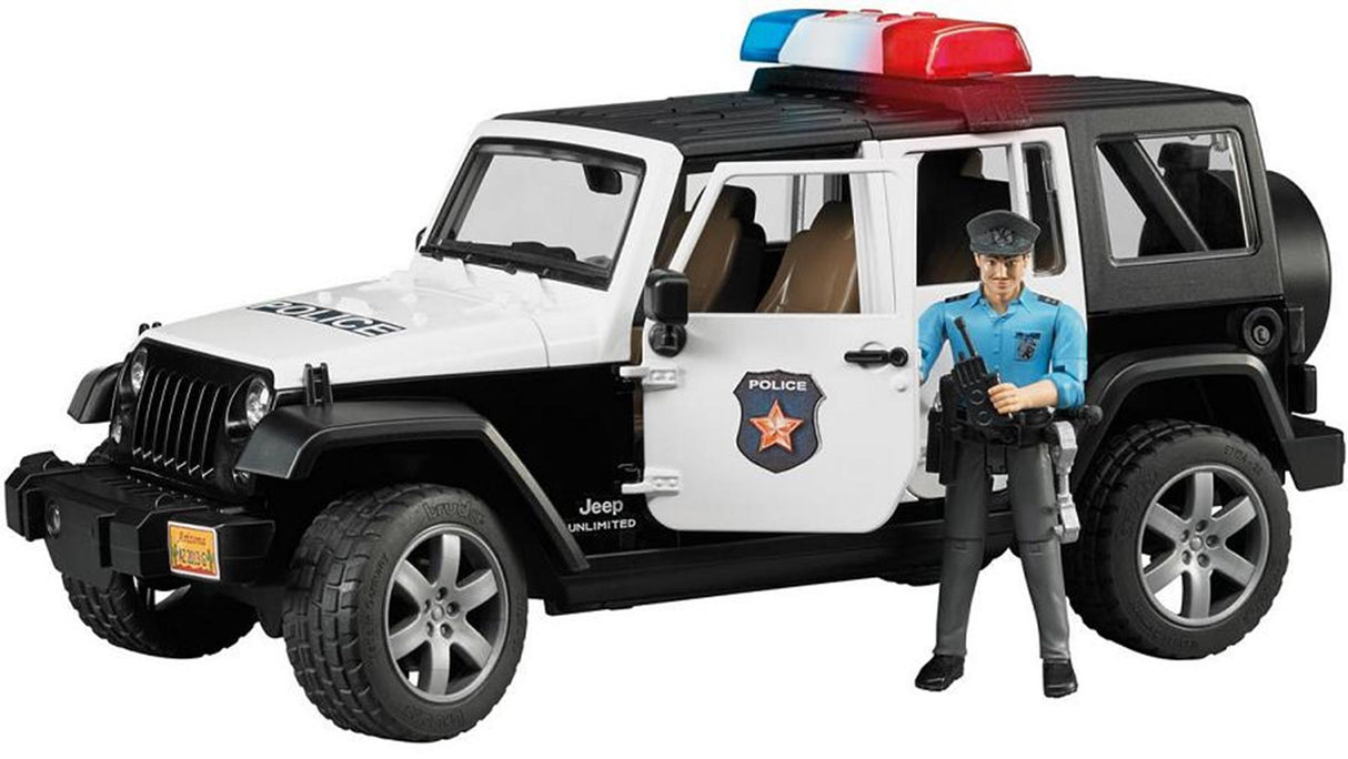 Bruder jeep wrangler rubicon politieauto met politieman