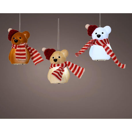 Lumineo led figuur beer kunststof 6,3x5,5x11cm 3 assorti