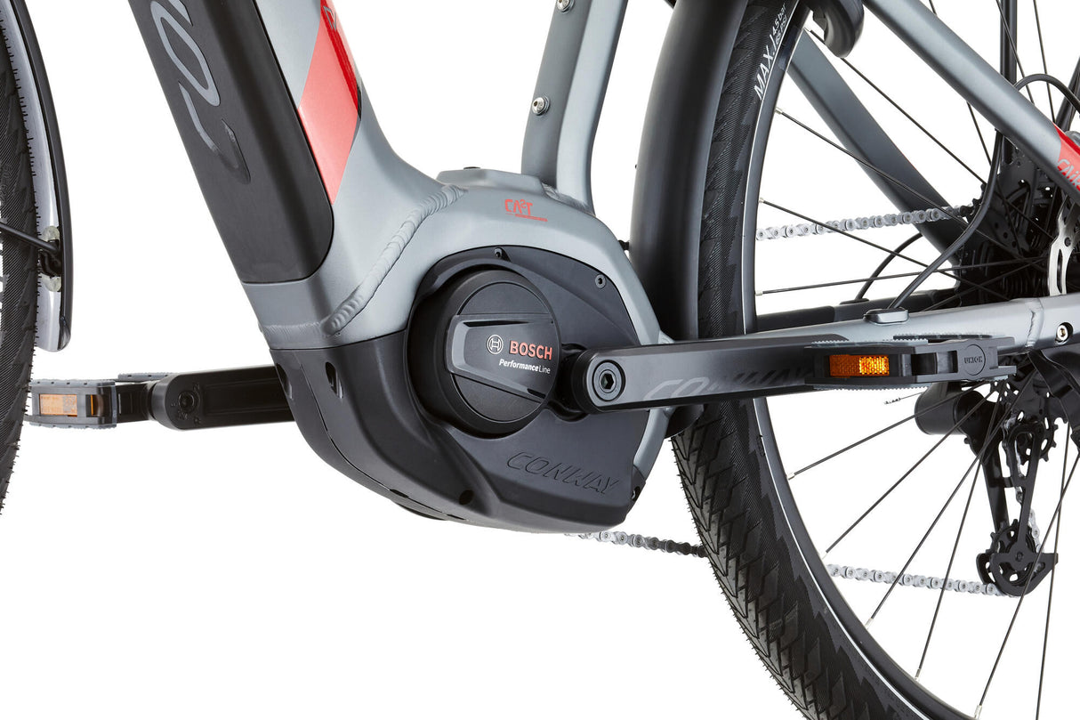 Conway elektrische trekkingfiets cairon t 2.0 500 mod. 23 ebike conw.cairon t 2.0 500 28 48 diam. grey red