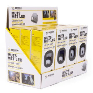 Producten commandomuts gebreid uni kleur met led lamp