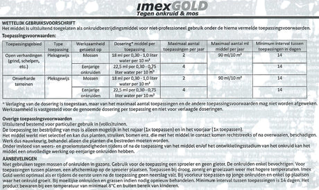Producten imex gold tegen onkruid en mos 450ml