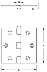 Producten scharnier verzinkt rechte hoeken losse pen 76x76cm