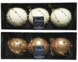 Decoris kerstballenset glas a 3 stuks camel 8cm