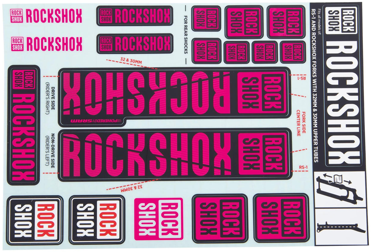 Rockshox decor set decal set magneta