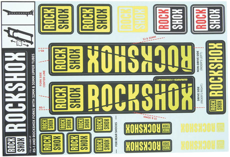 Rockshox dekor set decal set yellow