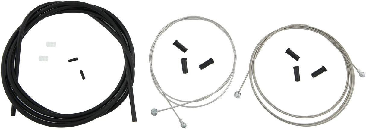 Contec remkabelset stop+ ct brake cable set stop+ steel fr+rear compl black