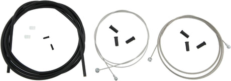 Contec remkabelset stop+ ct brake cable set stop+ steel fr+rear compl black
