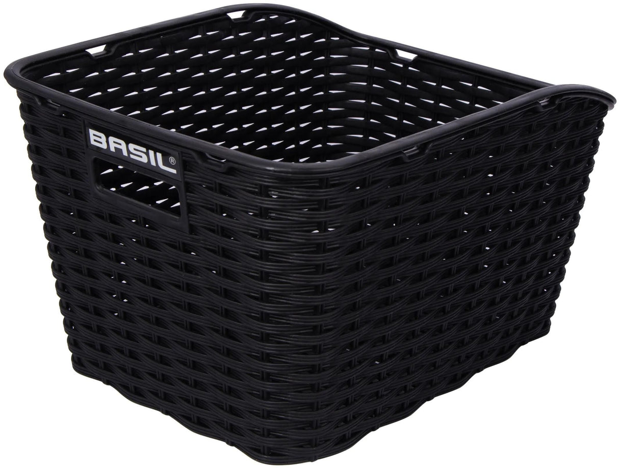 Basil Weave WP - fietsmand - achterop - zwart