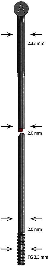 Alpina speiche spoke st.steel 254mm black