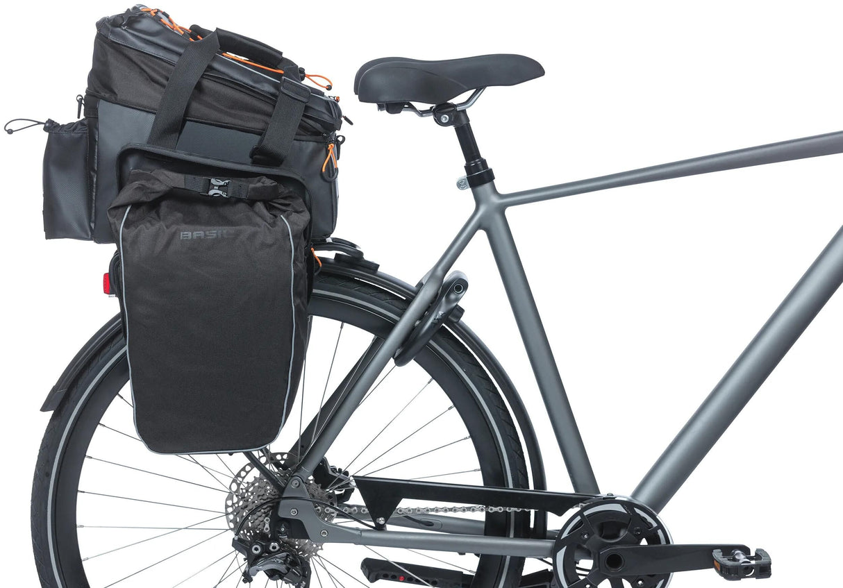 Basil gepäckträgertasche miles xl pro trunkbag miles xl pro mik 2.0 black orange