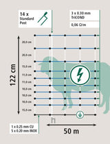 Ako producten wolfnet ovinet maxi 122cm x 50m dubbele pen