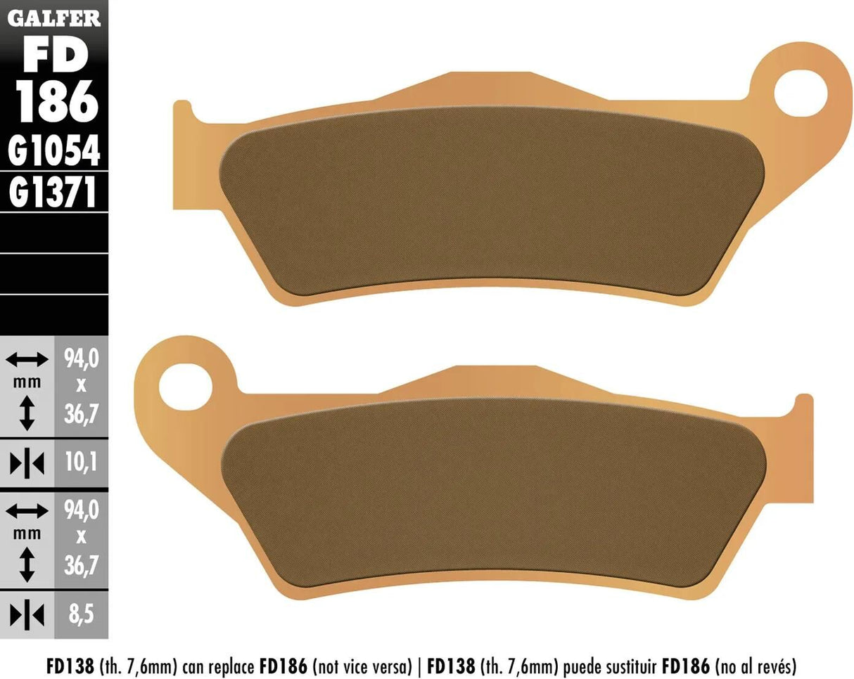 Galfer remblokken fd186 brake pad fd186 g1371 sintered metal