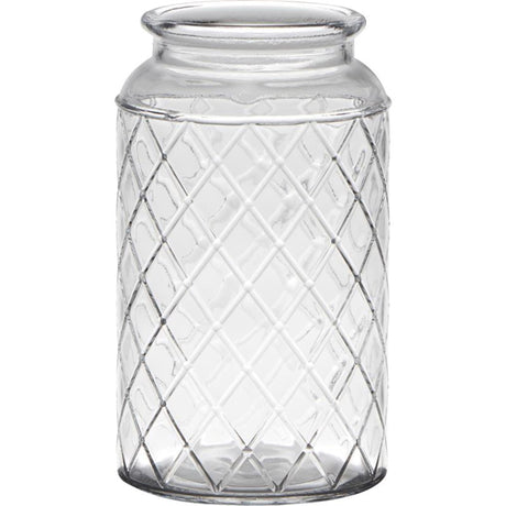 Hakbijl glass brussel vaas glas met motief ø10xh18cm