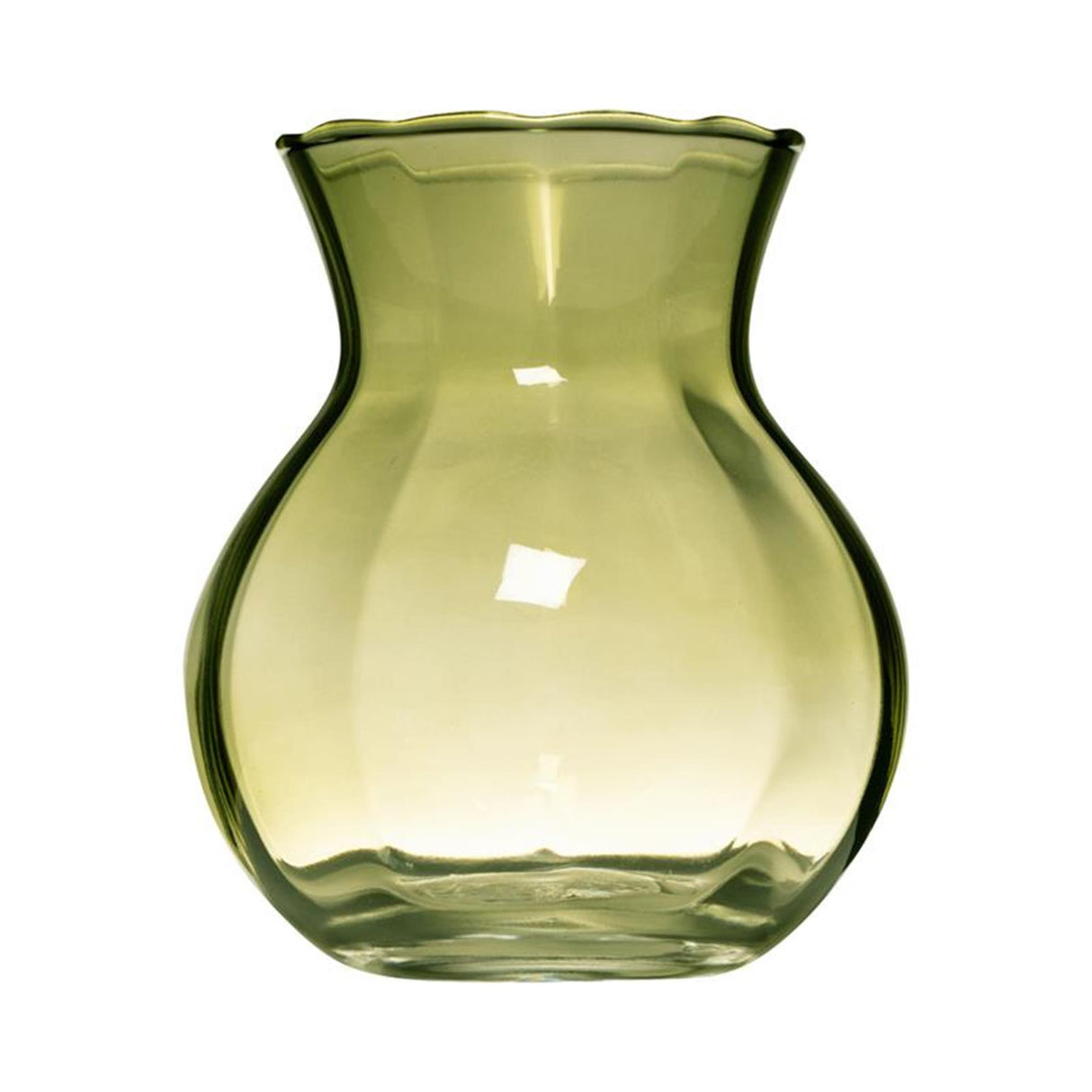 Hakbijl glass yves swirl buikvaas groen ø11xh13cm