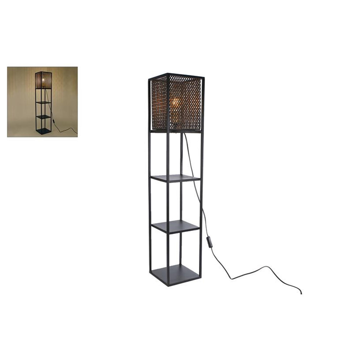 Cosydecor staande lamp frans zwart 20x20x100cm