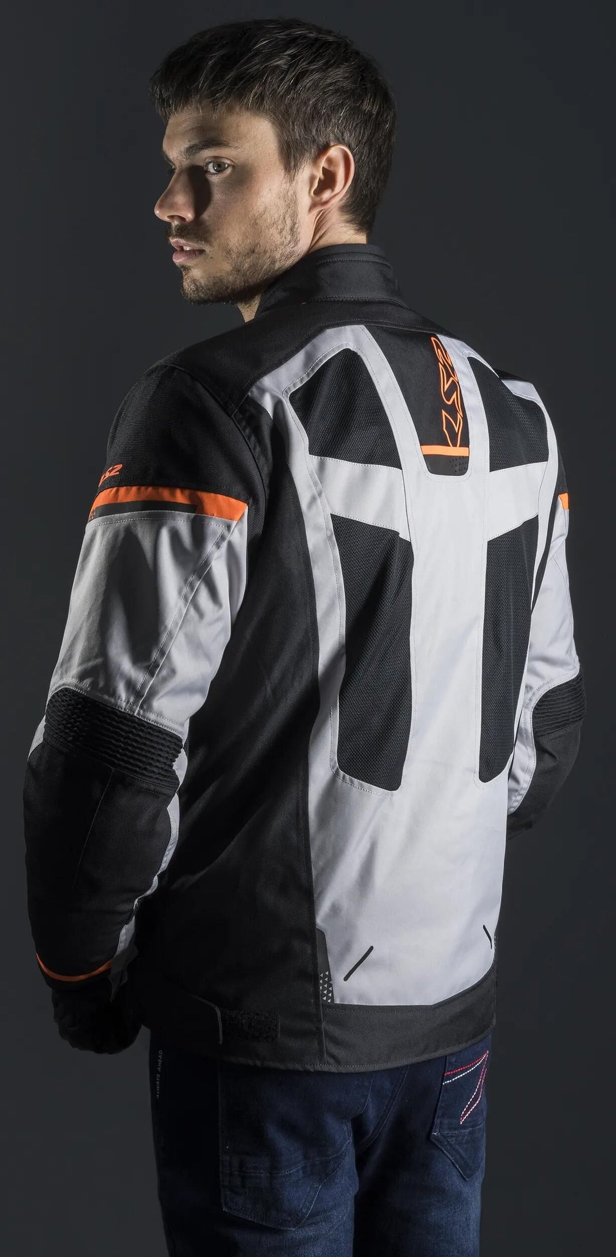 Ls2 jas scout jacket scout man black gray orange 3xl