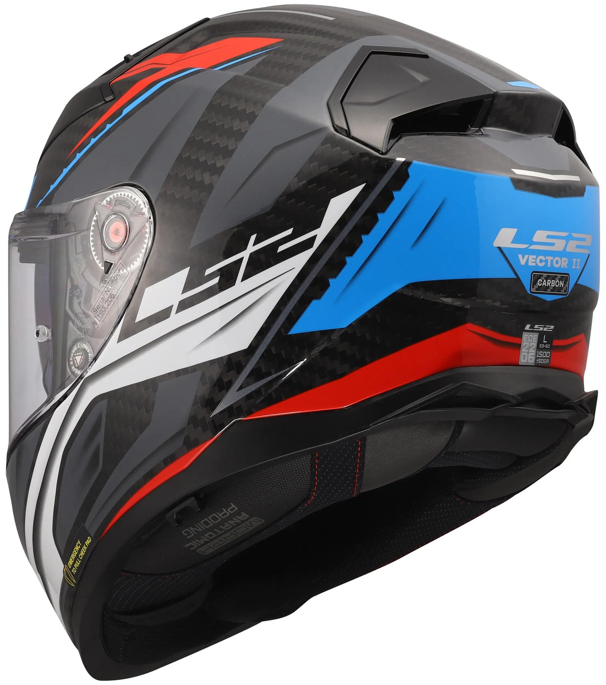 Ls2 integralhelm ff811 vector ii carbon savage helmet ff811 vector i c savage white bl red 3xl