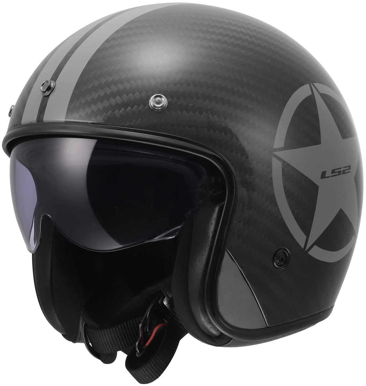 Ls2 jethelm of601 bob ii carbon star helmet of601 bob ii carbon star gray gr. l