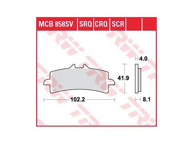Trw remblokken mcb 858 brake pads sinter mcb 858 scr