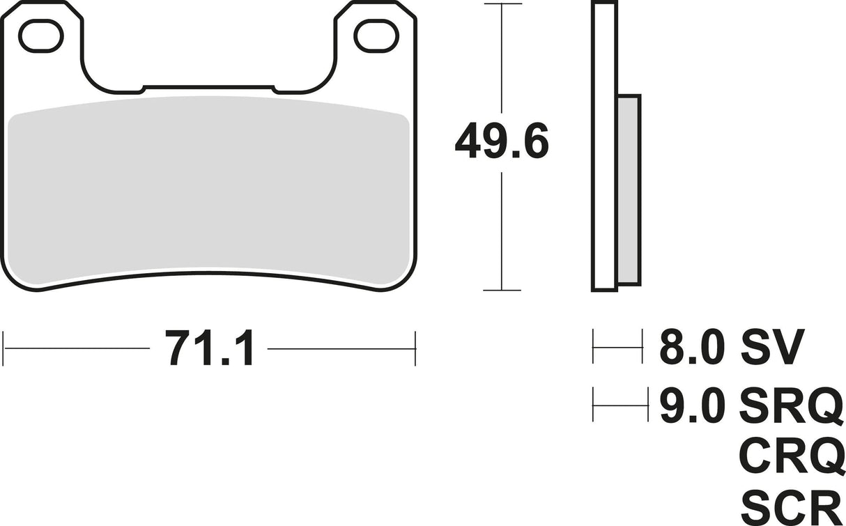 Trw remblokken mcb 752 brake pads sinter mcb 752 sv
