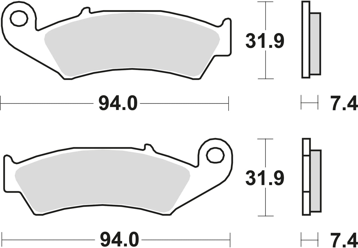 Trw remblokken mcb 574 brake pads sinter mcb 574 si