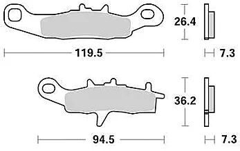 Trw remblokken mcb 697 brake pads sinter mcb 697 rsi