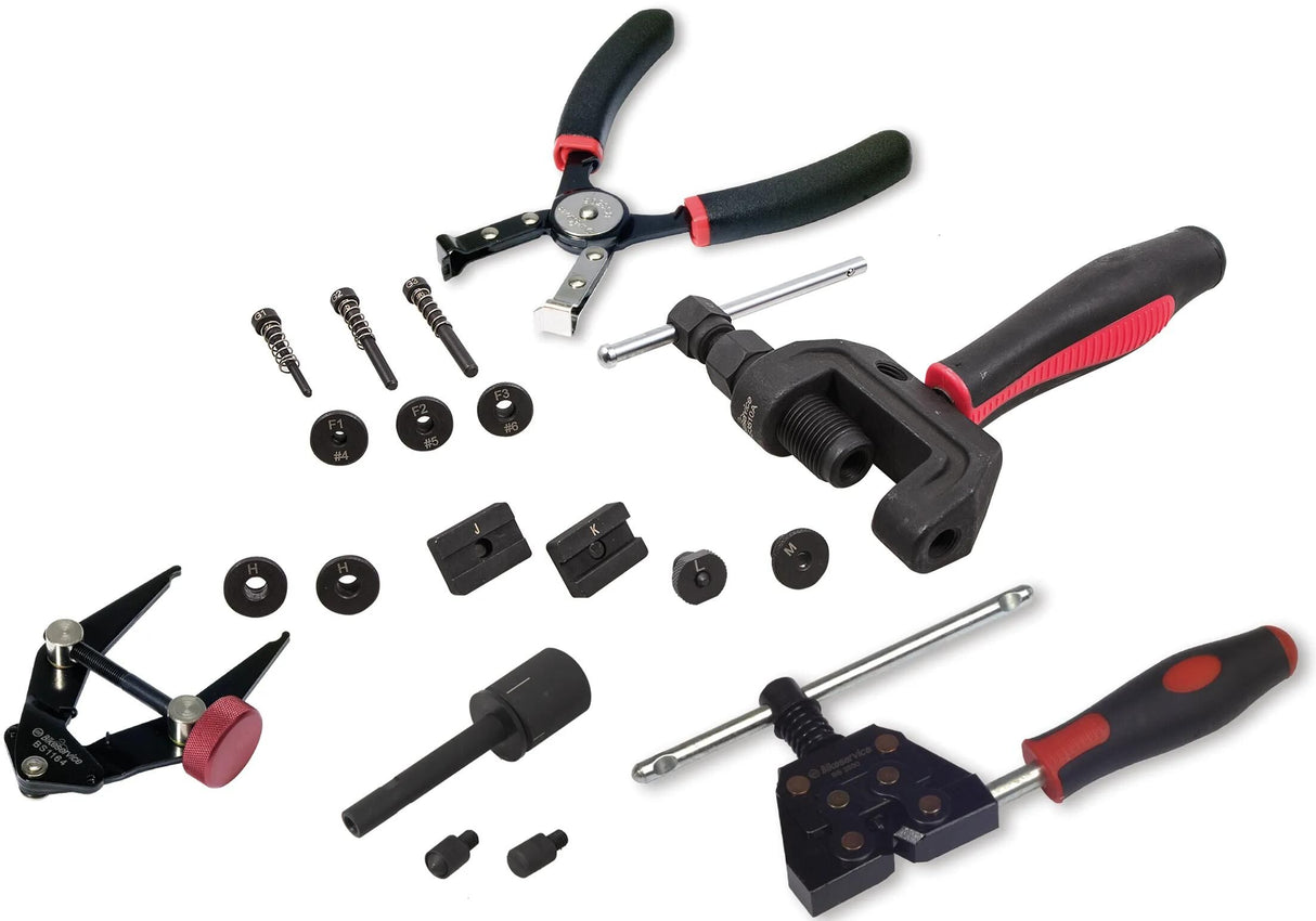 Bikeservice kettentrenn- und nietwerkzeugsatz profi montgwrkzstz chain bst 19tlg