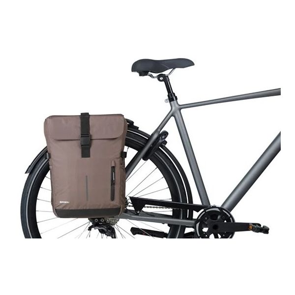Basil dubbele fietsas move 30 liter 16 x 27 x 38 cm - bruin