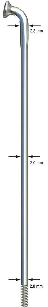 Sapim spaak 14-290 x-strong rvs zonder nippel (100st)