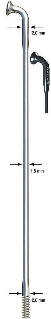 Sapim spaak 14-300l race rvs zonder nippel (100st)
