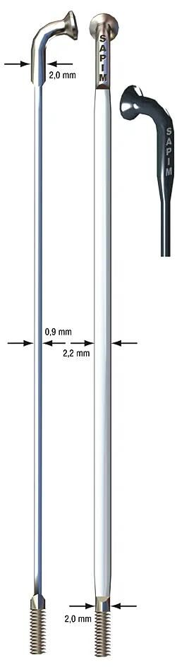 Sapim messerspeiche cx-ray aero blade spoke cx-ray sst 2x280mm sil.